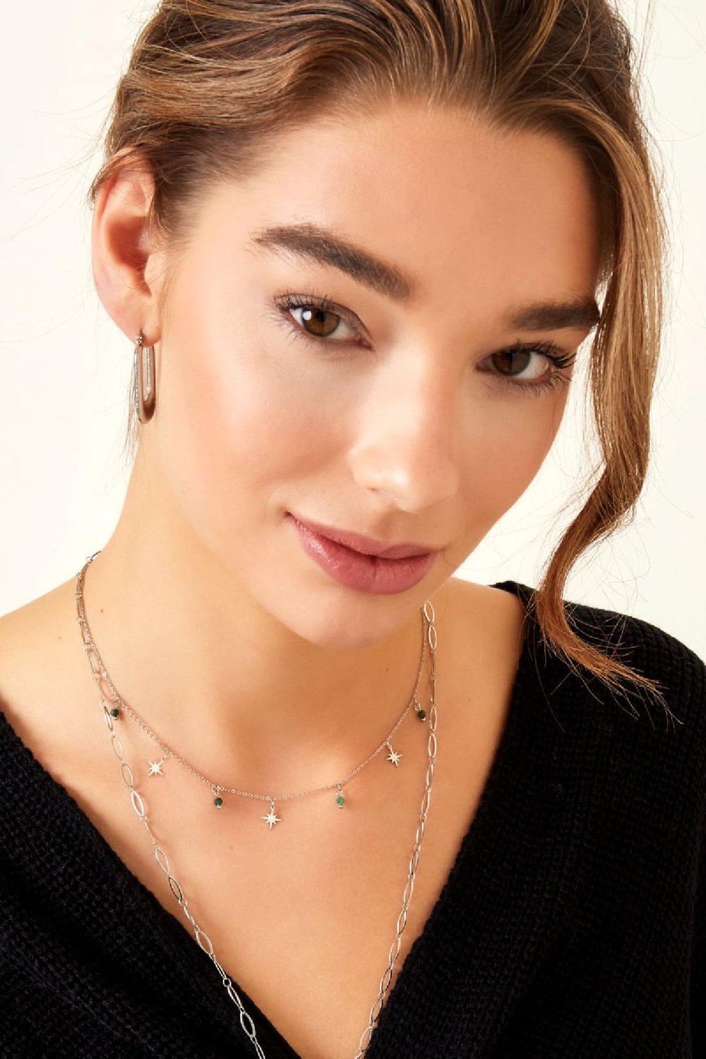 Nordstern Halskette & Perlen Goldfarbe Edelstahl h5Bild4